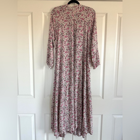 Natalie Martin Fiore Pink Floral Long Sleeve Flowy Maxi Dress size Small - Picture 7 of 16